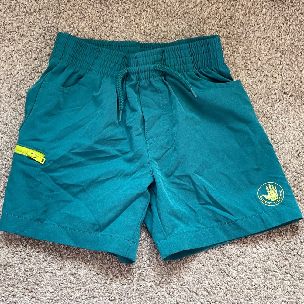 3T Body Glove Teal Swim Trunk Shorts with Yellow Logo